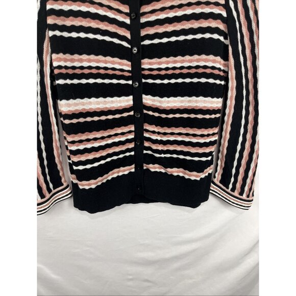 Kate Spade Preppy Feminine Black and Pink Cardigan Womens Size M - Picture 3 of 7